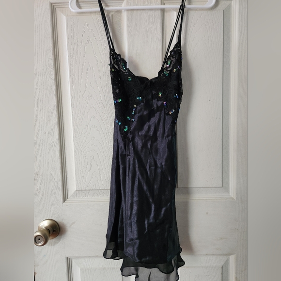 Frederick's of Hollywood Black Sequin Negligee - Picture 1 of 4